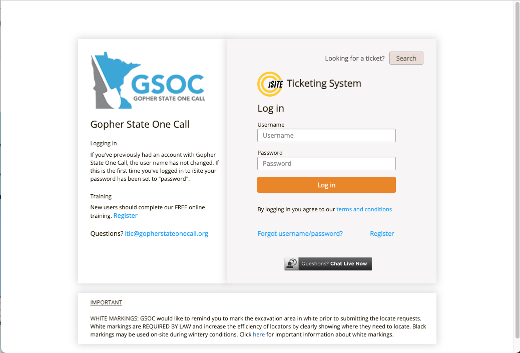 Open a new ticket in GSOC